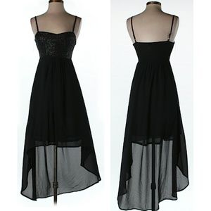 CLEARANCE Sequined Millau Hi-Lo Hem Dress